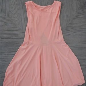 Coral Peephole Mini Dress
